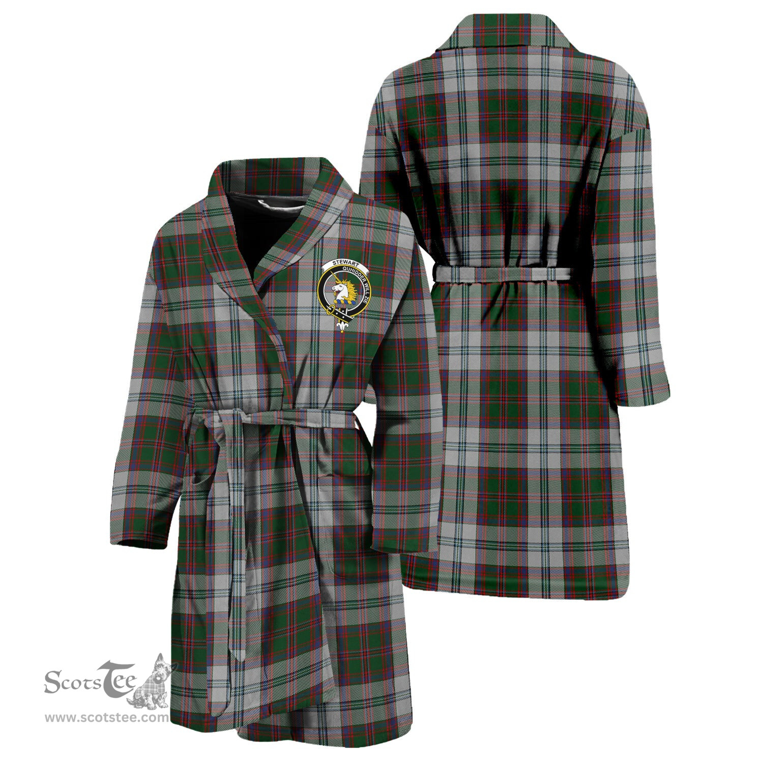 Scottish Stewart of Appin Dress Clan Family Crest Tartan Bathrobe