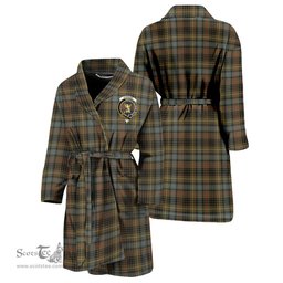 Scottish Stewart Hunting Weathered Clan Family Crest Tartan Bathrobe
