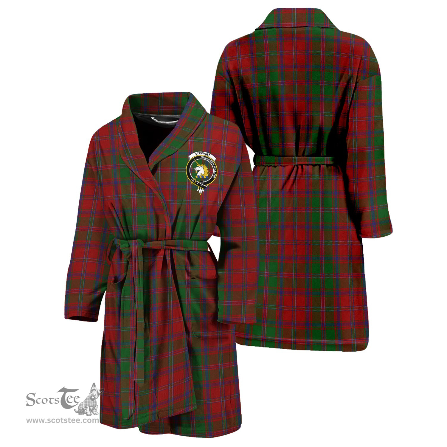 Scottish Stewart of Appin Clan Family Crest Tartan Bathrobe