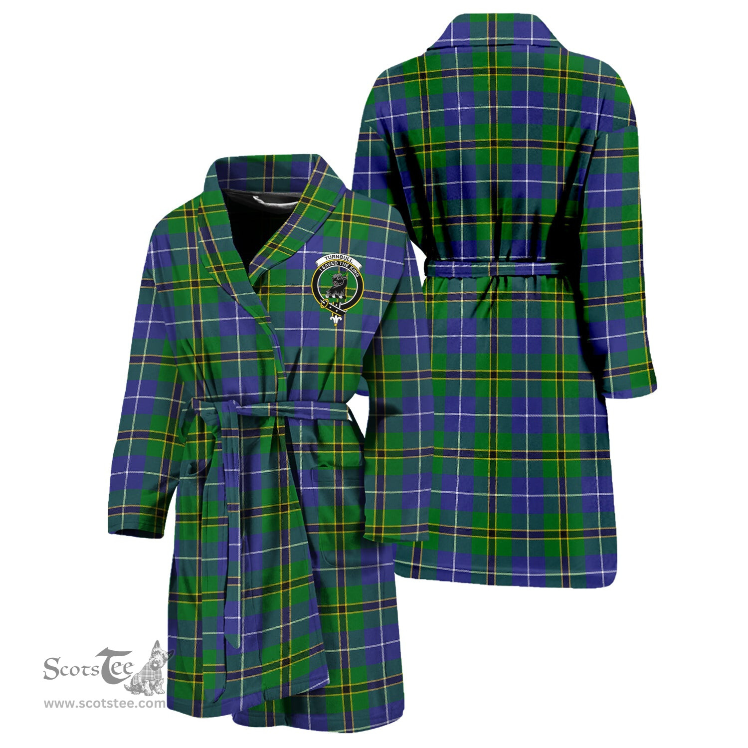 Scottish Turnbull Hunting Clan Family Crest Tartan Bathrobe