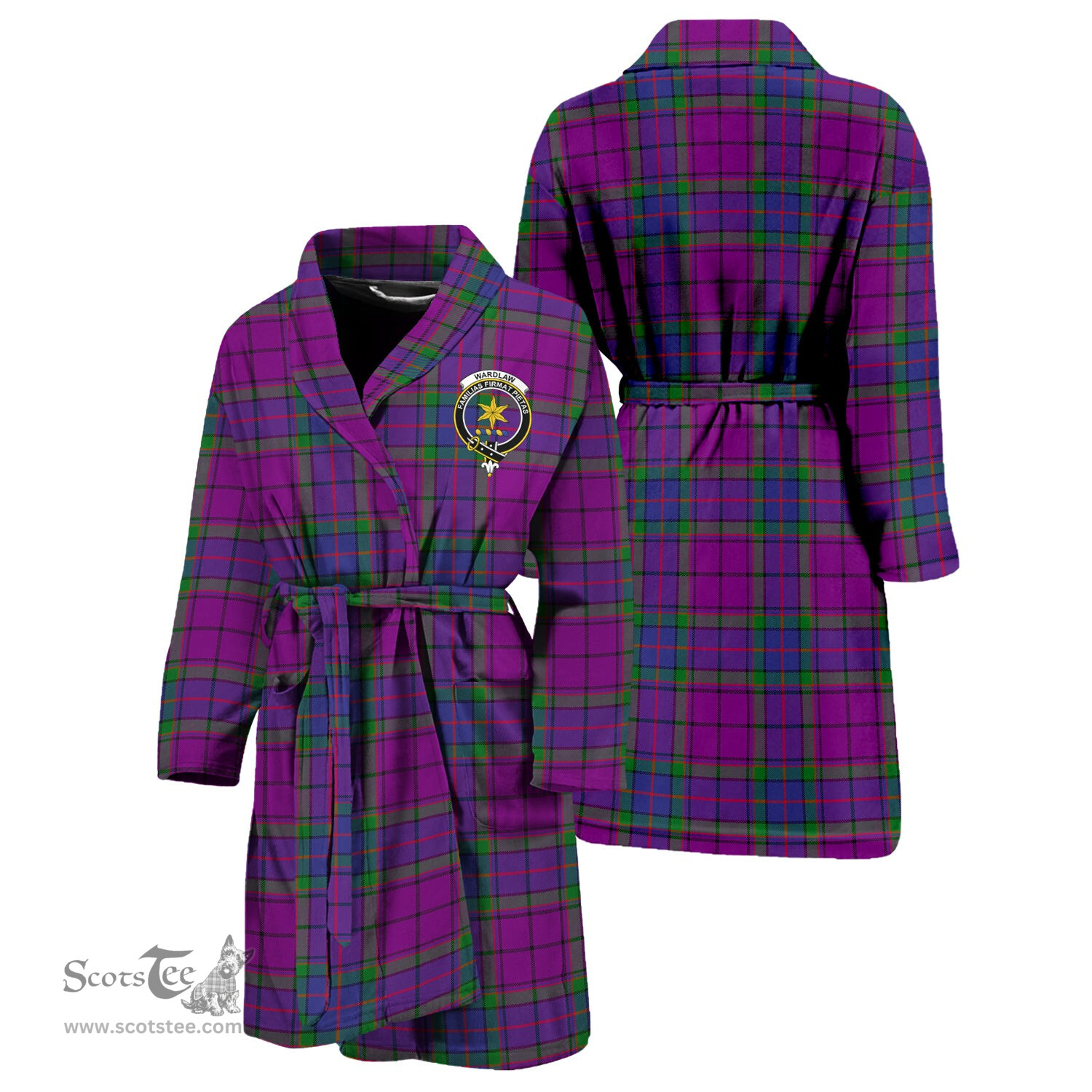 Scottish Wardlaw Modern Clan Family Crest Tartan Bathrobe