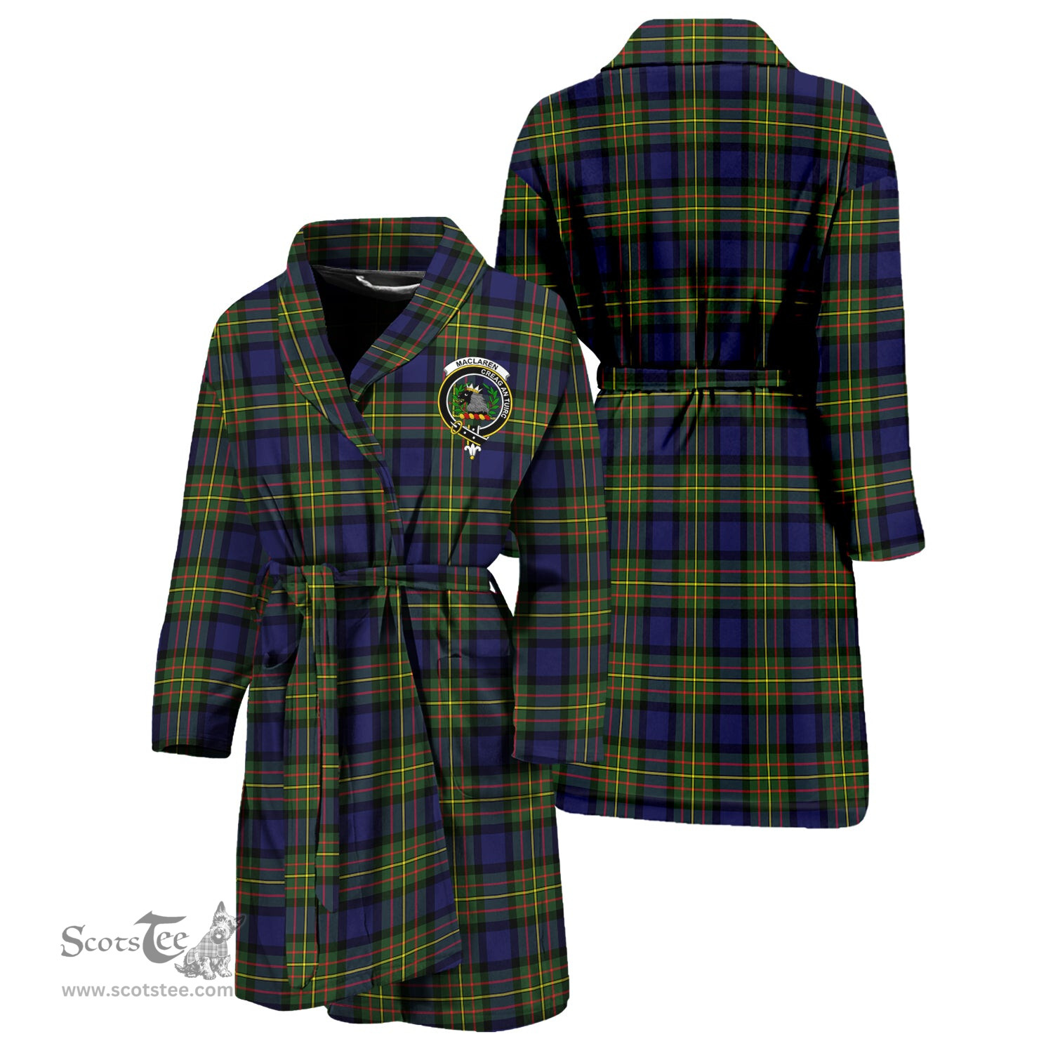 Scottish MacLaren Modern Clan Family Crest Tartan Bathrobe