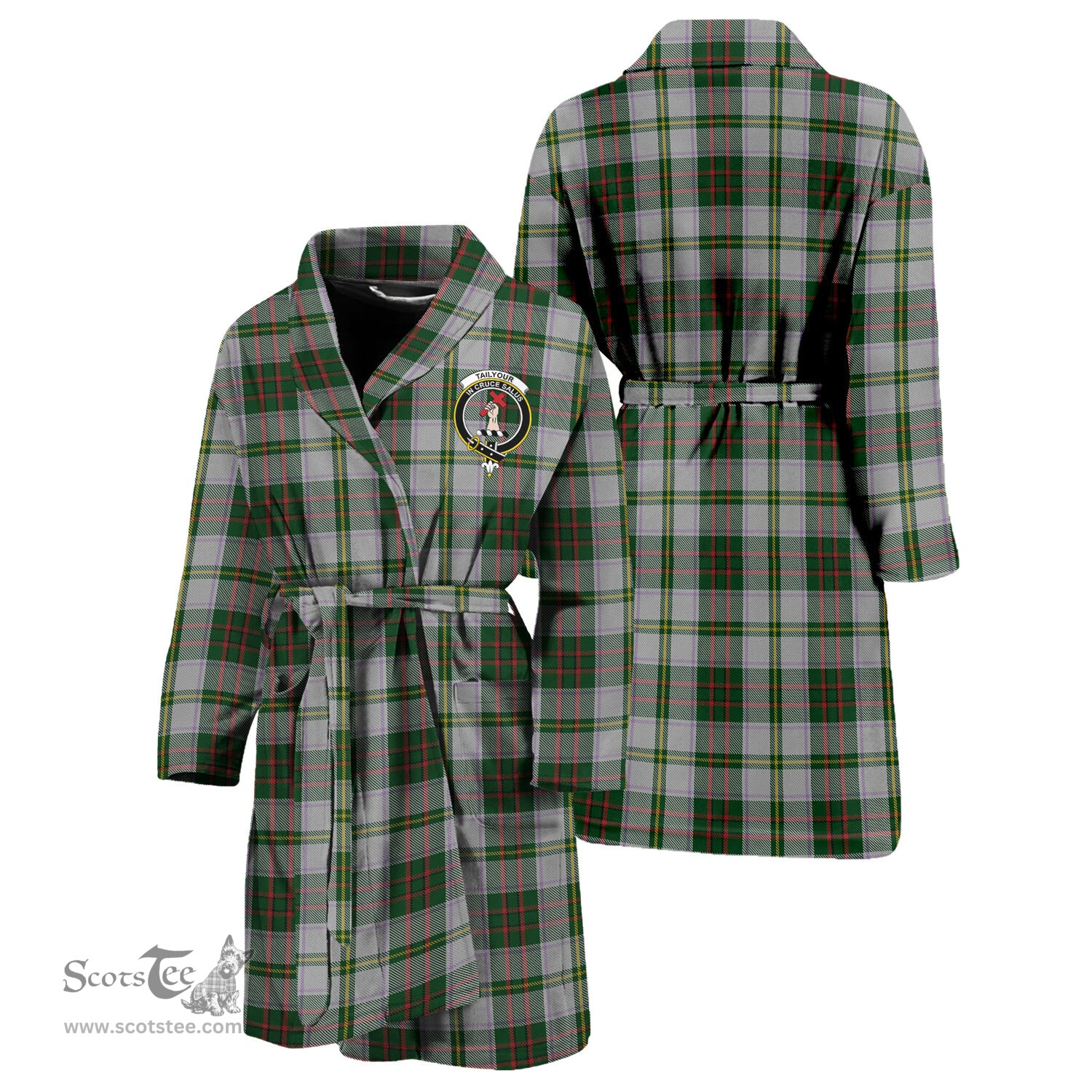 Scottish Taylor Dress Clan Family Crest Tartan Bathrobe