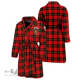 Scottish Wallace Hunting Red Clan Family Crest Tartan Bathrobe
