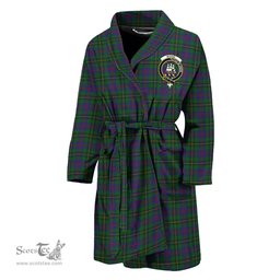 Scottish Wood Clan Family Crest Tartan Bathrobe