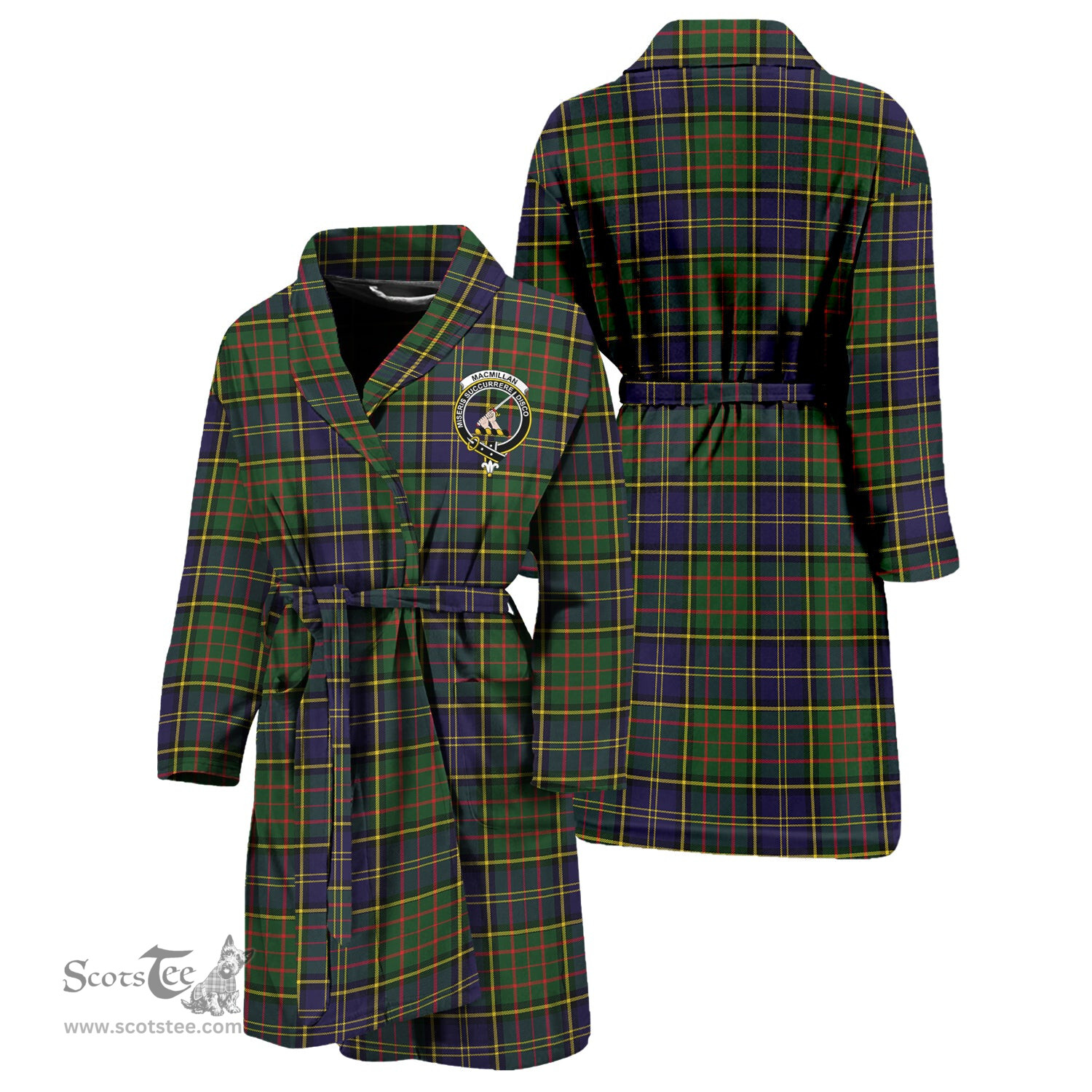 Scottish MacMillan Hunting Modern Clan Family Crest Tartan Bathrobe
