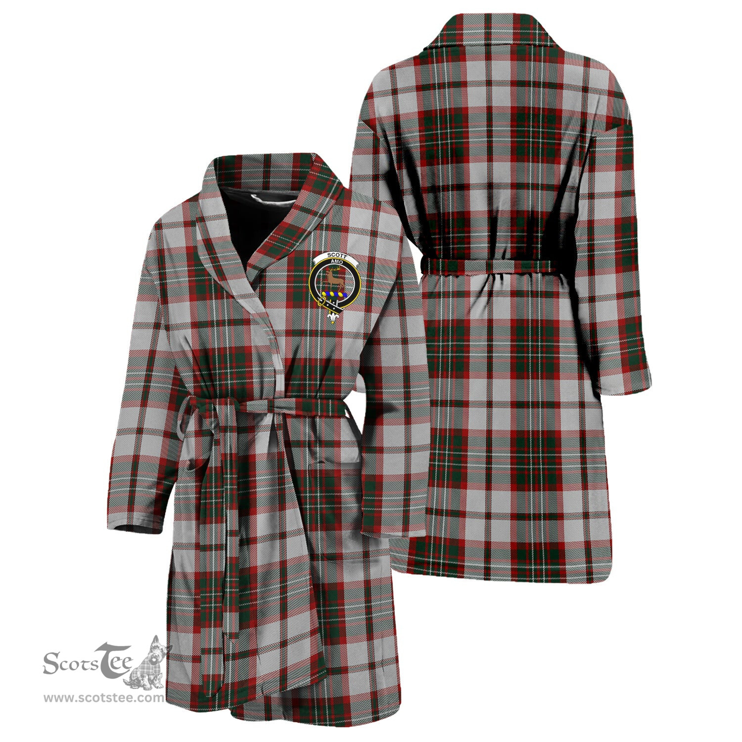 Scottish Scott Dress Clan Family Crest Tartan Bathrobe