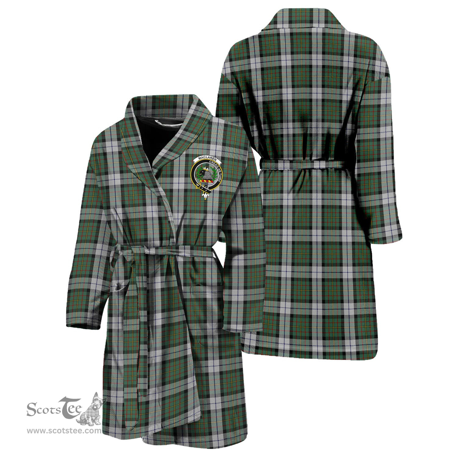 Scottish MacLaren Dress Clan Family Crest Tartan Bathrobe