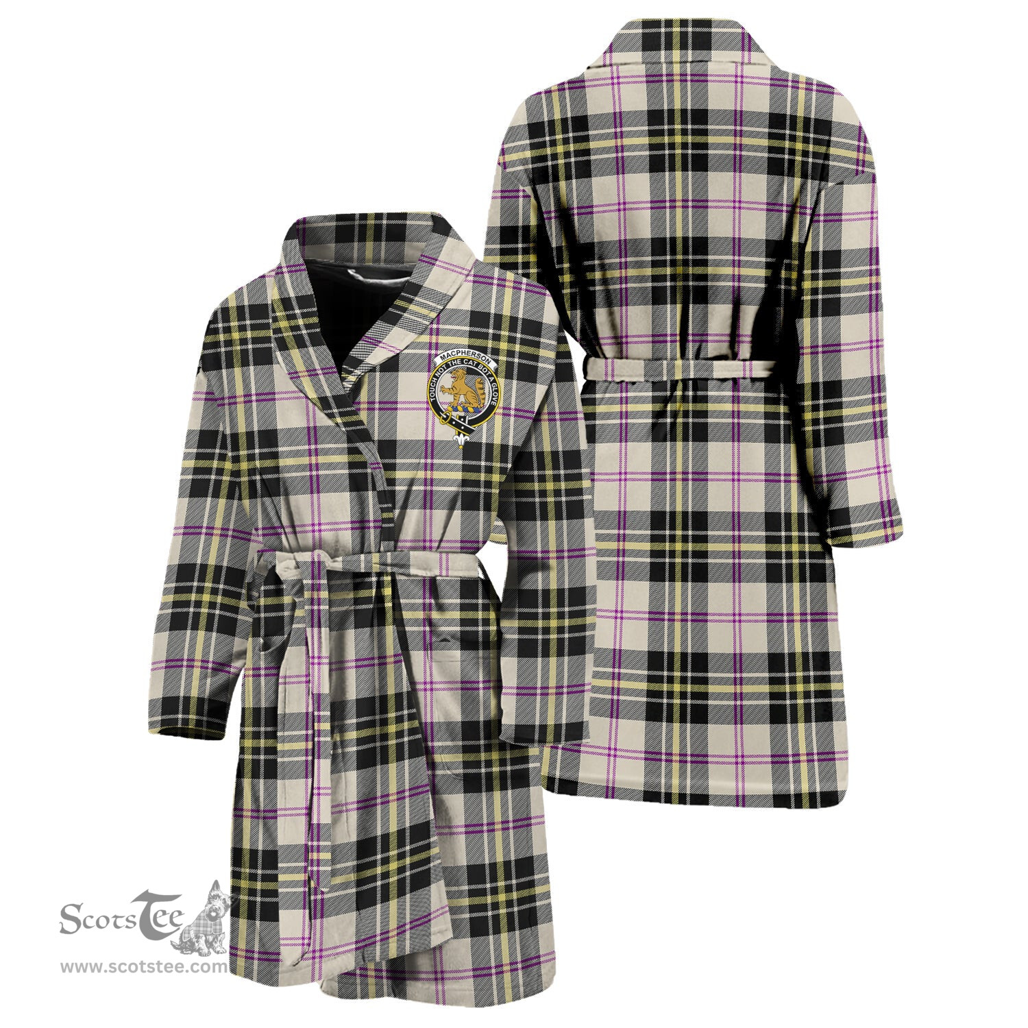 Scottish MacPherson Dress Ancient Clan Family Crest Tartan Bathrobe