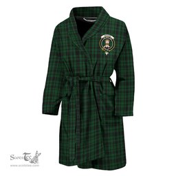 Scottish Menzies Green Clan Family Crest Tartan Bathrobe