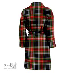 Scottish Stewart Black Clan Family Crest Tartan Bathrobe