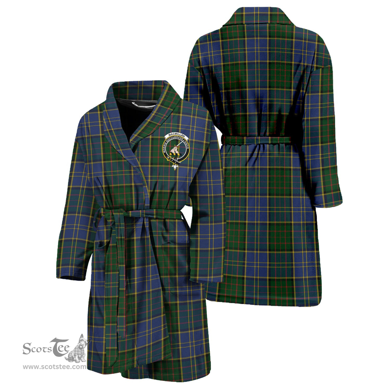 Scottish MacMillan Hunting Clan Family Crest Tartan Bathrobe