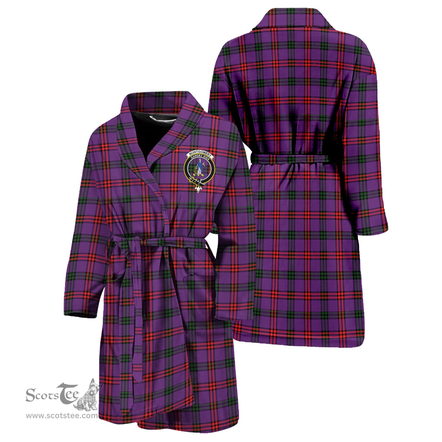 Scottish Montgomery Modern Clan Family Crest Tartan Bathrobe