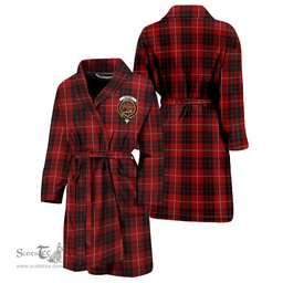 Scottish Munro Black and Red Clan Family Crest Tartan Bathrobe