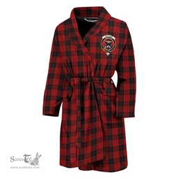 Scottish MacLeod Black and Red Clan Family Crest Tartan Bathrobe