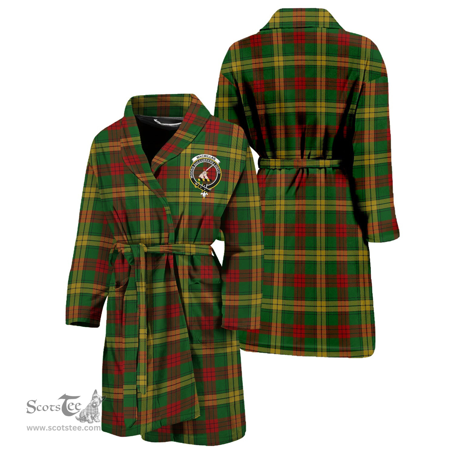 Scottish MacMillan Society of Glasgow Clan Family Crest Tartan Bathrobe