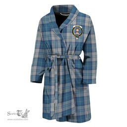 Scottish Menzies Dress Blue and White Clan Family Crest Tartan Bathrobe