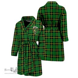 Scottish Wallace Hunting Green Clan Family Crest Tartan Bathrobe