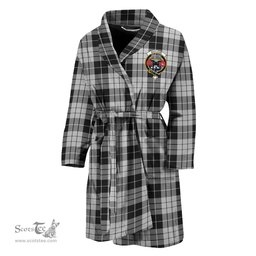 Scottish MacLeod Black and White Clan Family Crest Tartan Bathrobe