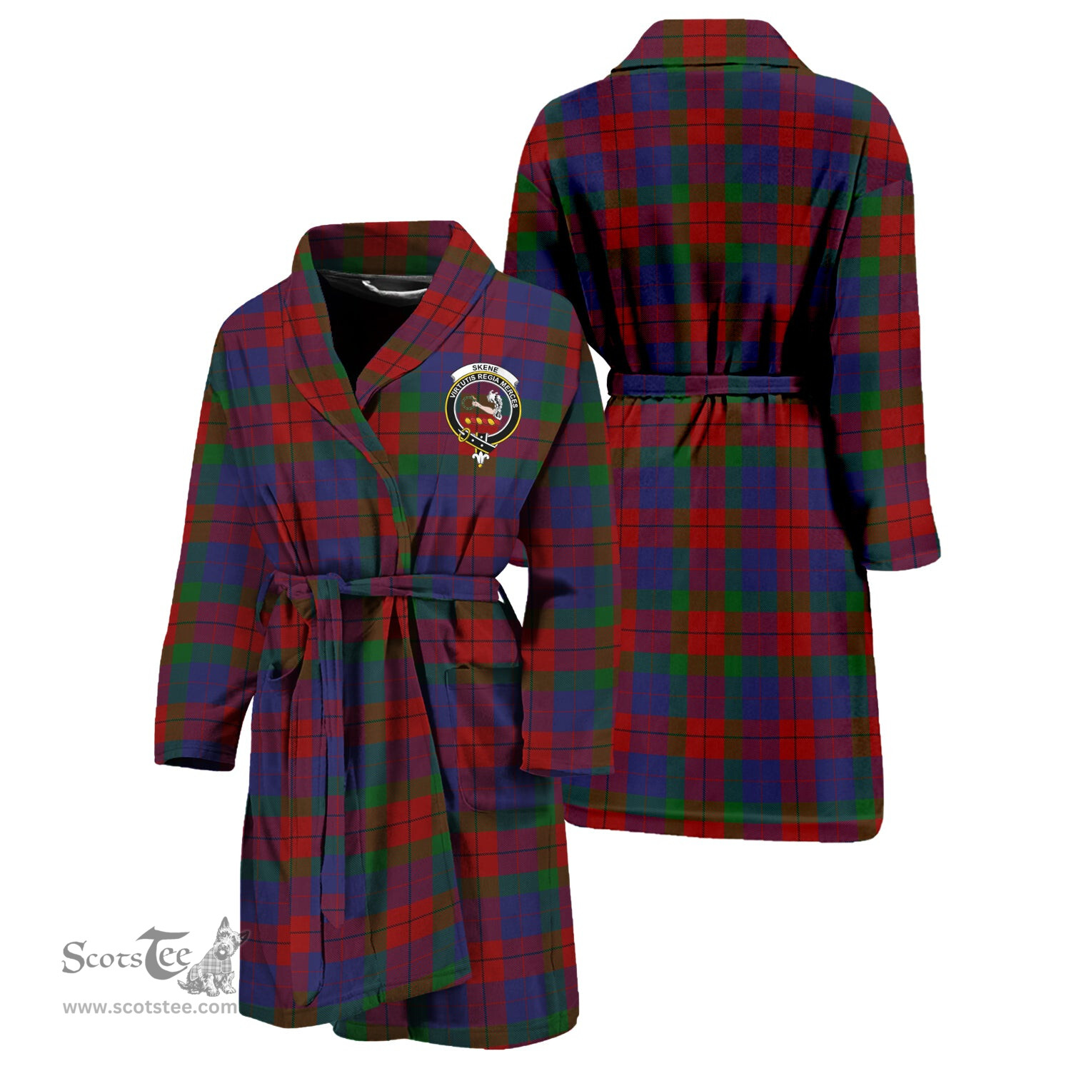 Scottish Skene of Cromar Clan Family Crest Tartan Bathrobe