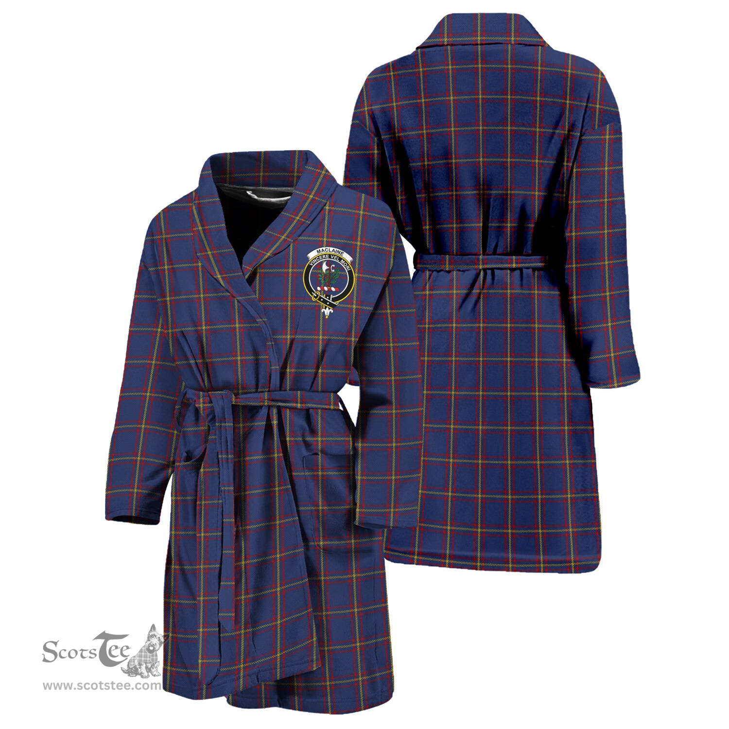 Scottish MacLaine of Lochbuie Clan Family Crest Tartan Bathrobe