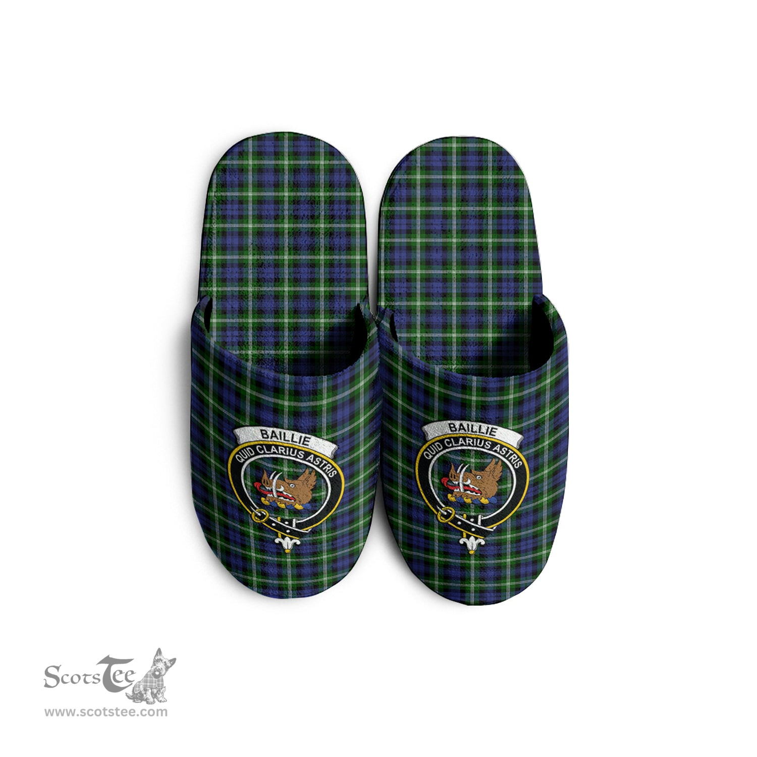 Scottish Baillie Modern Clan Family Crest Tartan House Slippers