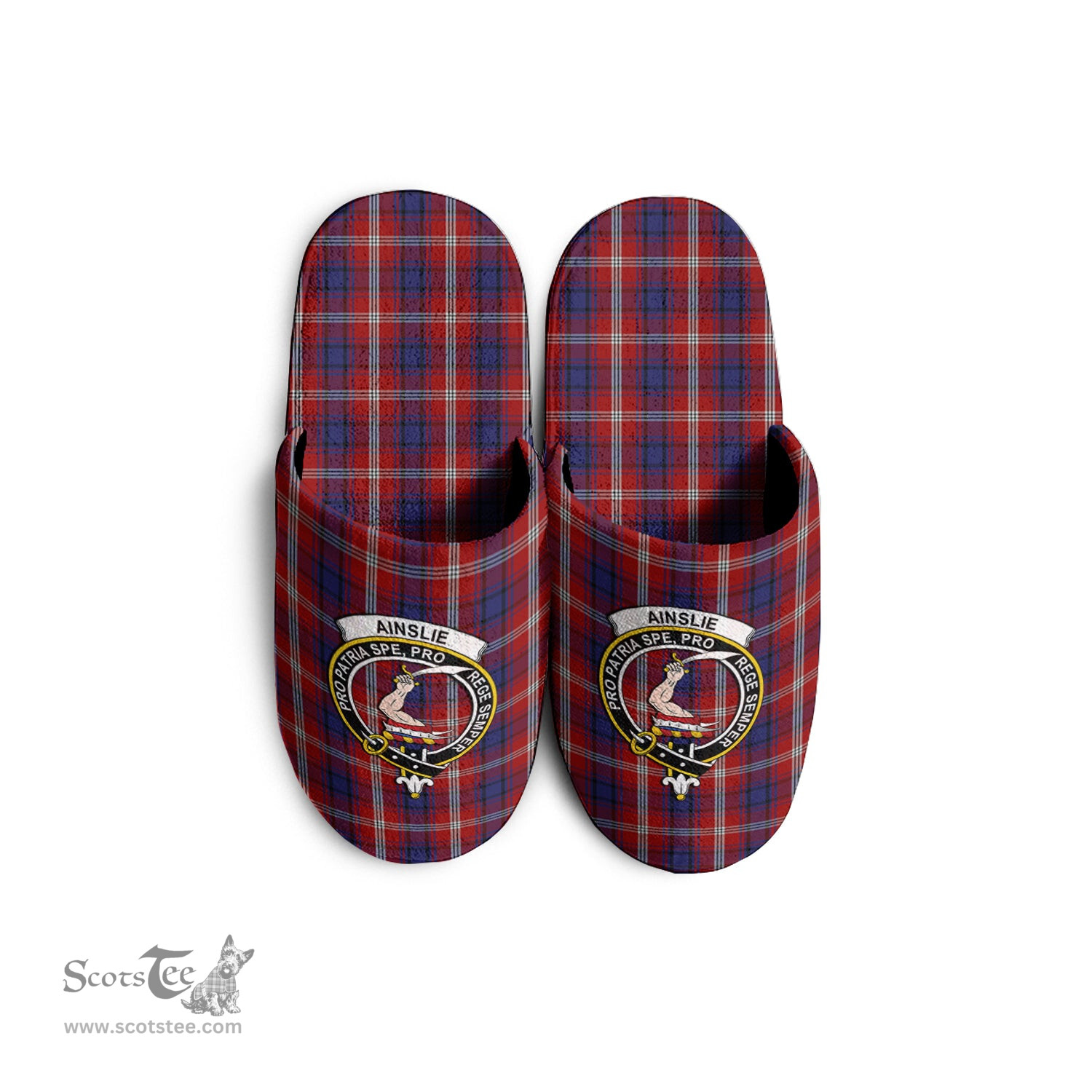Scottish Ainslie Clan Family Crest Tartan House Slippers