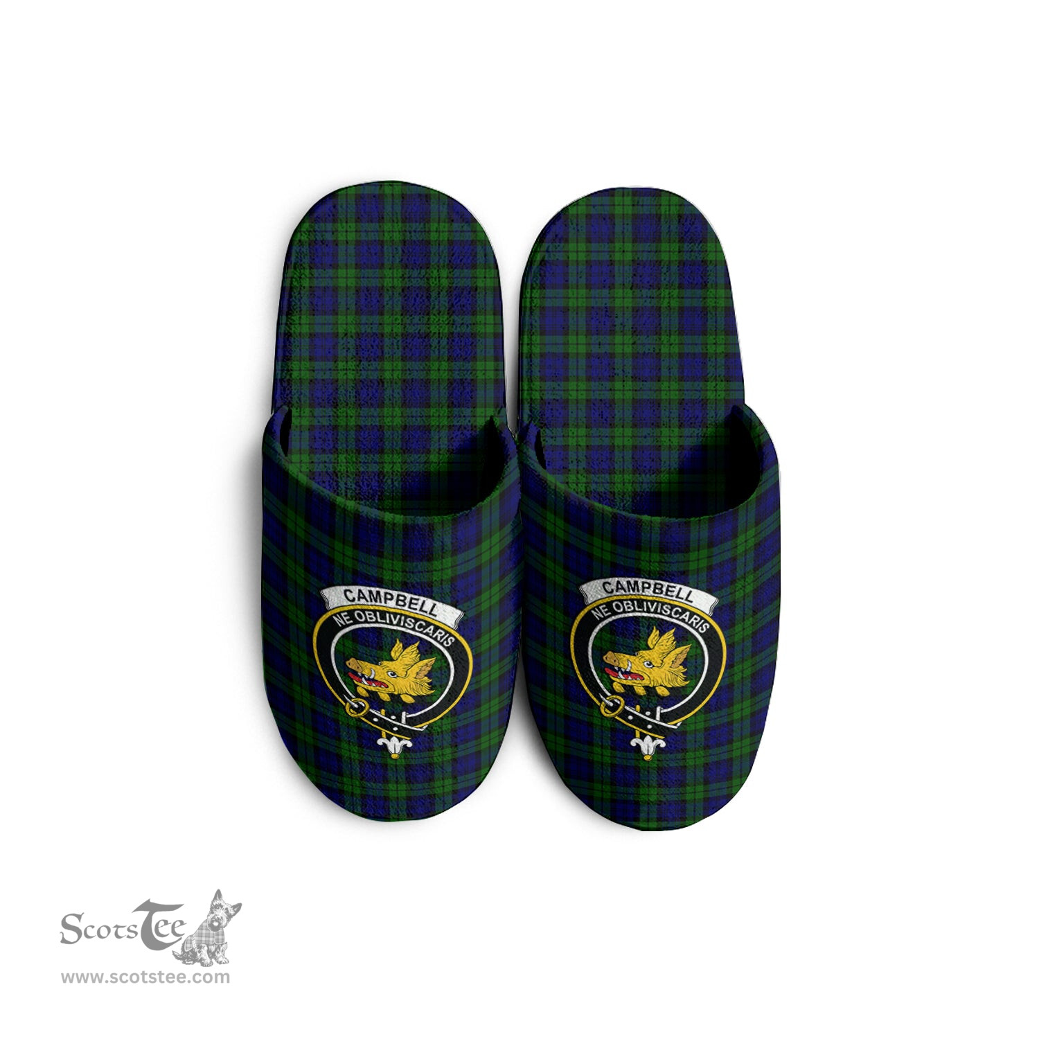 Scottish Campbell Modern Clan Family Crest Tartan House Slippers