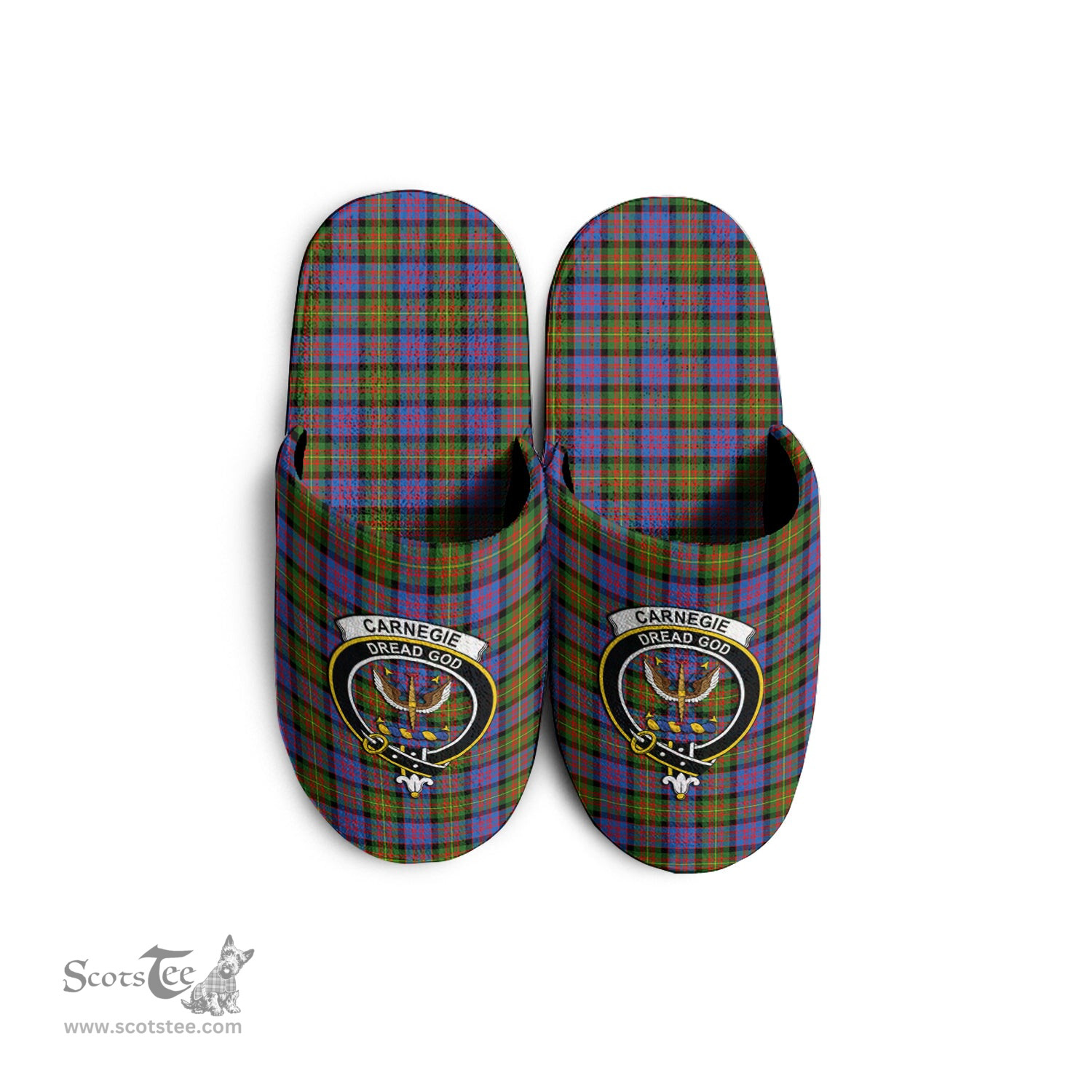 Scottish Carnegie Ancient Clan Family Crest Tartan House Slippers