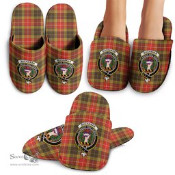 Scottish Buchanan Old Set Weathered Clan Family Crest Tartan House Slippers