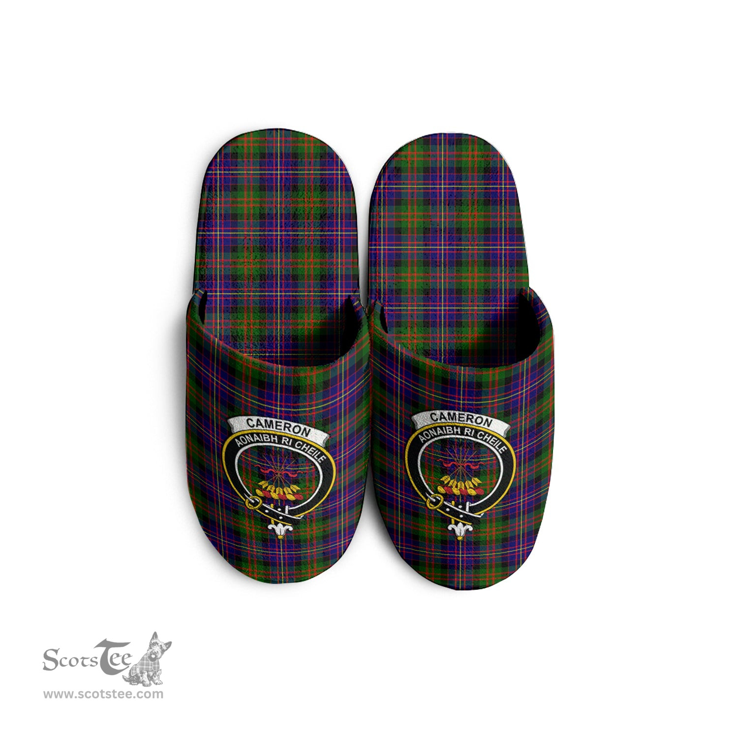 Scottish Cameron of Erracht Modern Clan Family Crest Tartan House Slippers
