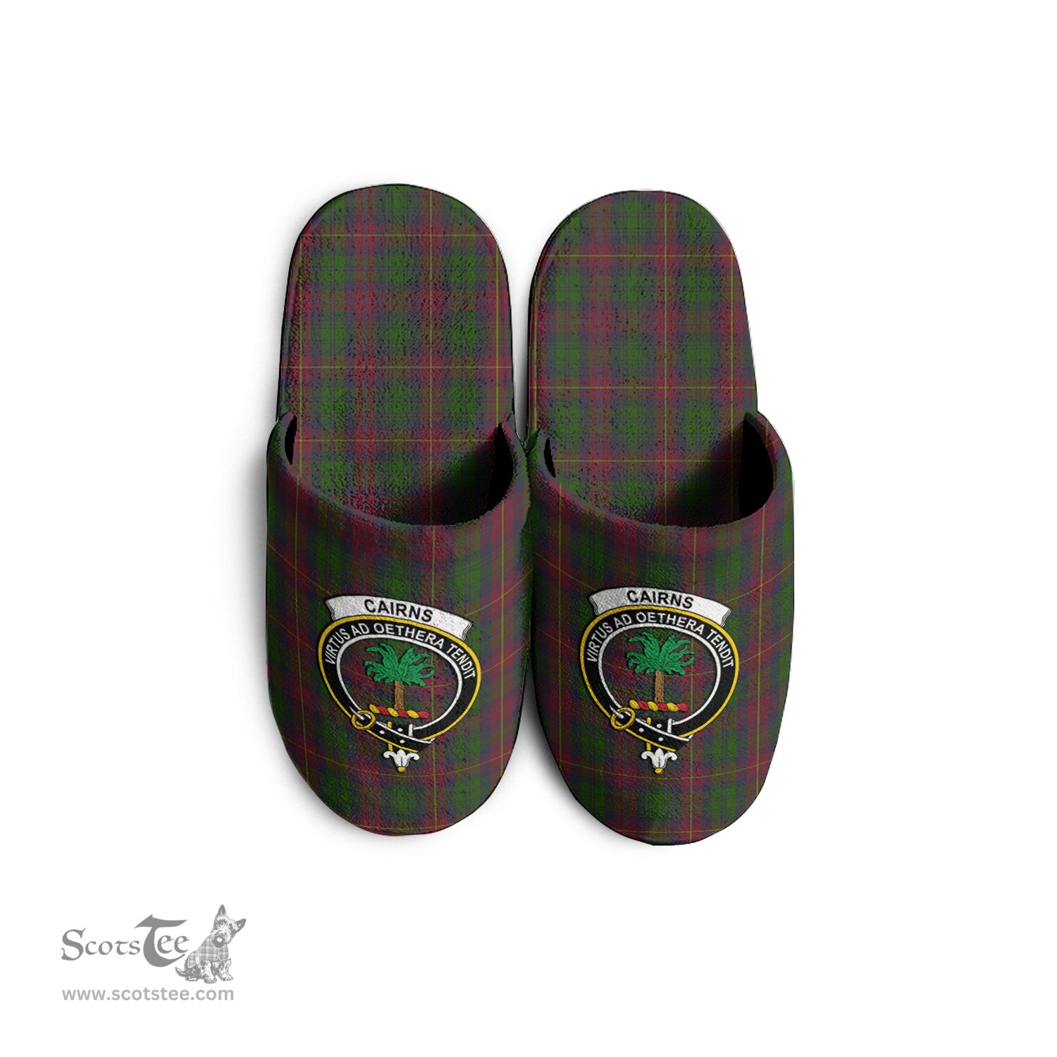 Scottish Cairns Clan Family Crest Tartan House Slippers