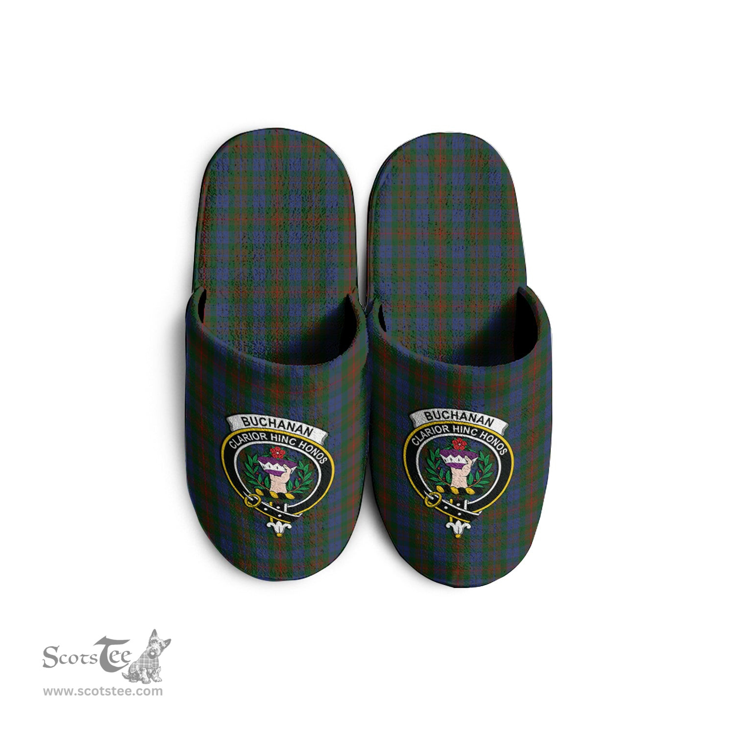 Scottish Buchanan Hunting Clan Family Crest Tartan House Slippers