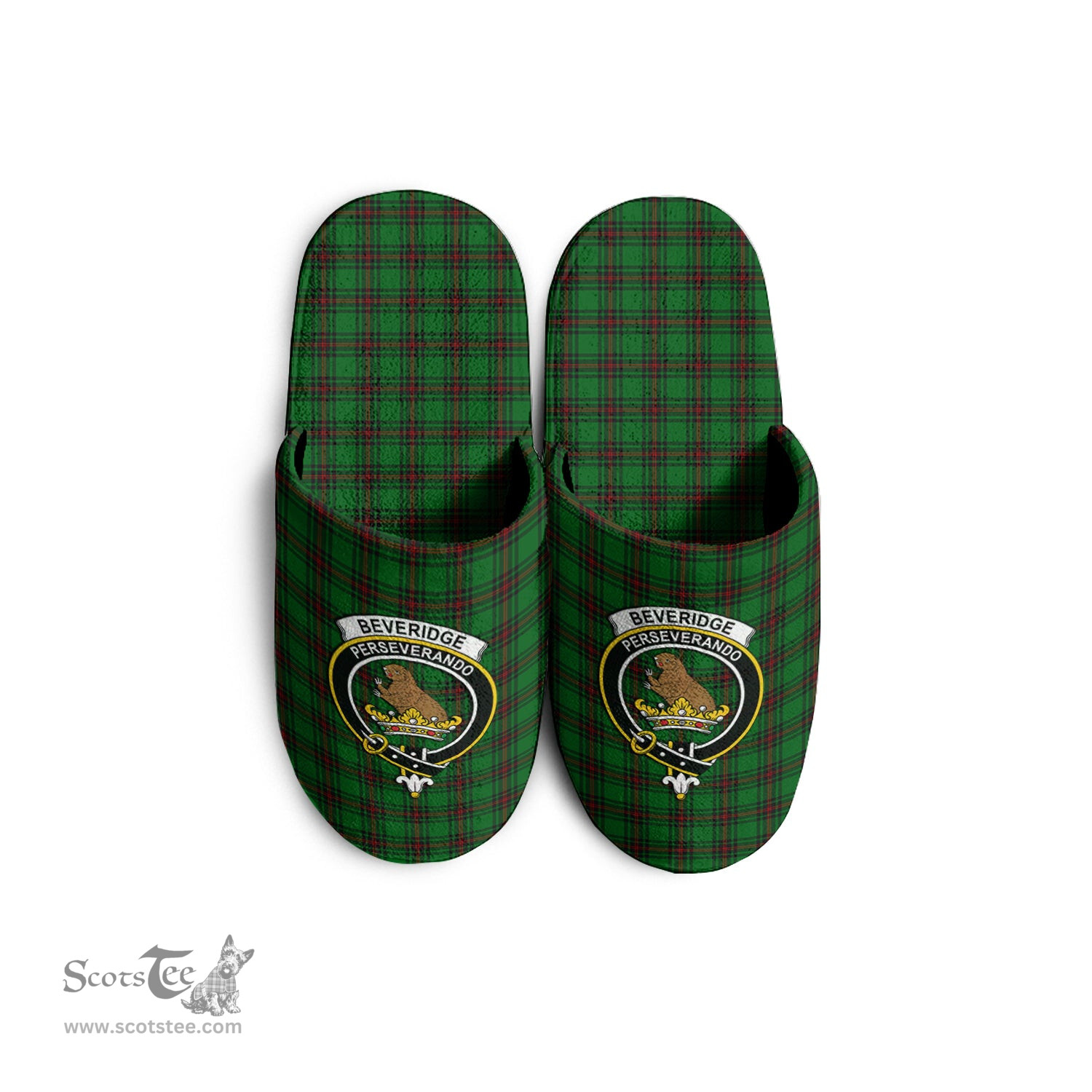 Scottish Beveridge Clan Family Crest Tartan House Slippers