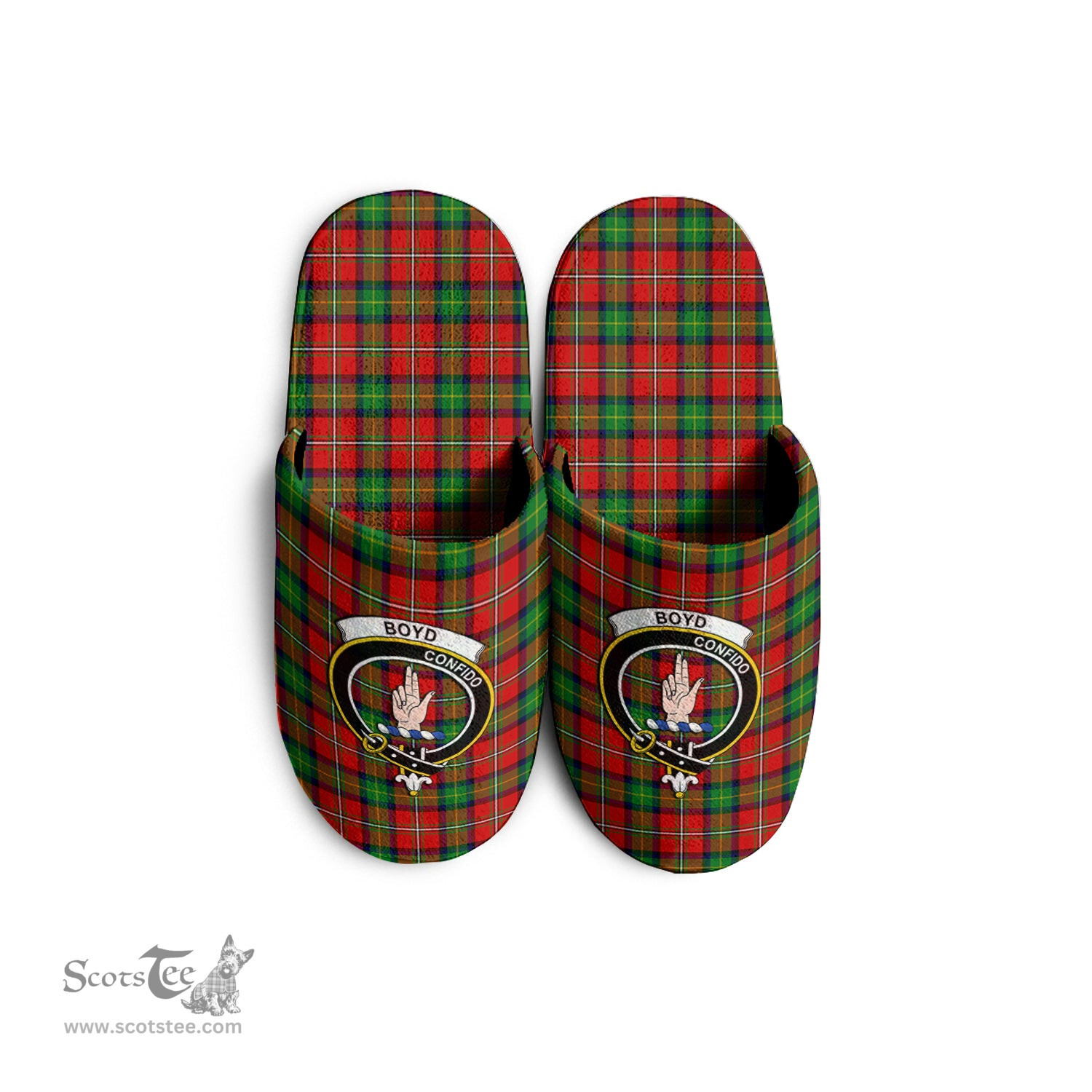Scottish Boyd Modern Clan Family Crest Tartan House Slippers