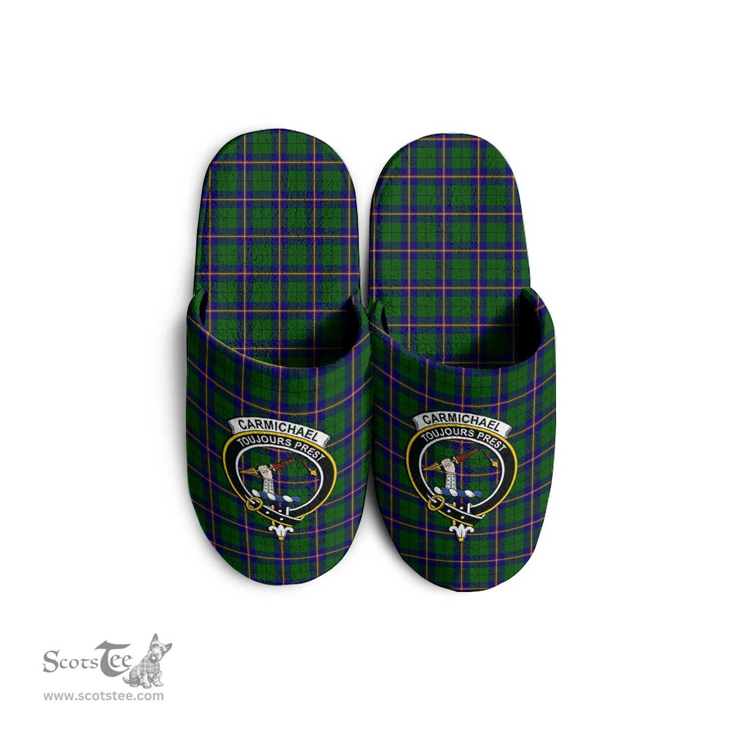 Scottish Carmichael Modern Clan Family Crest Tartan House Slippers