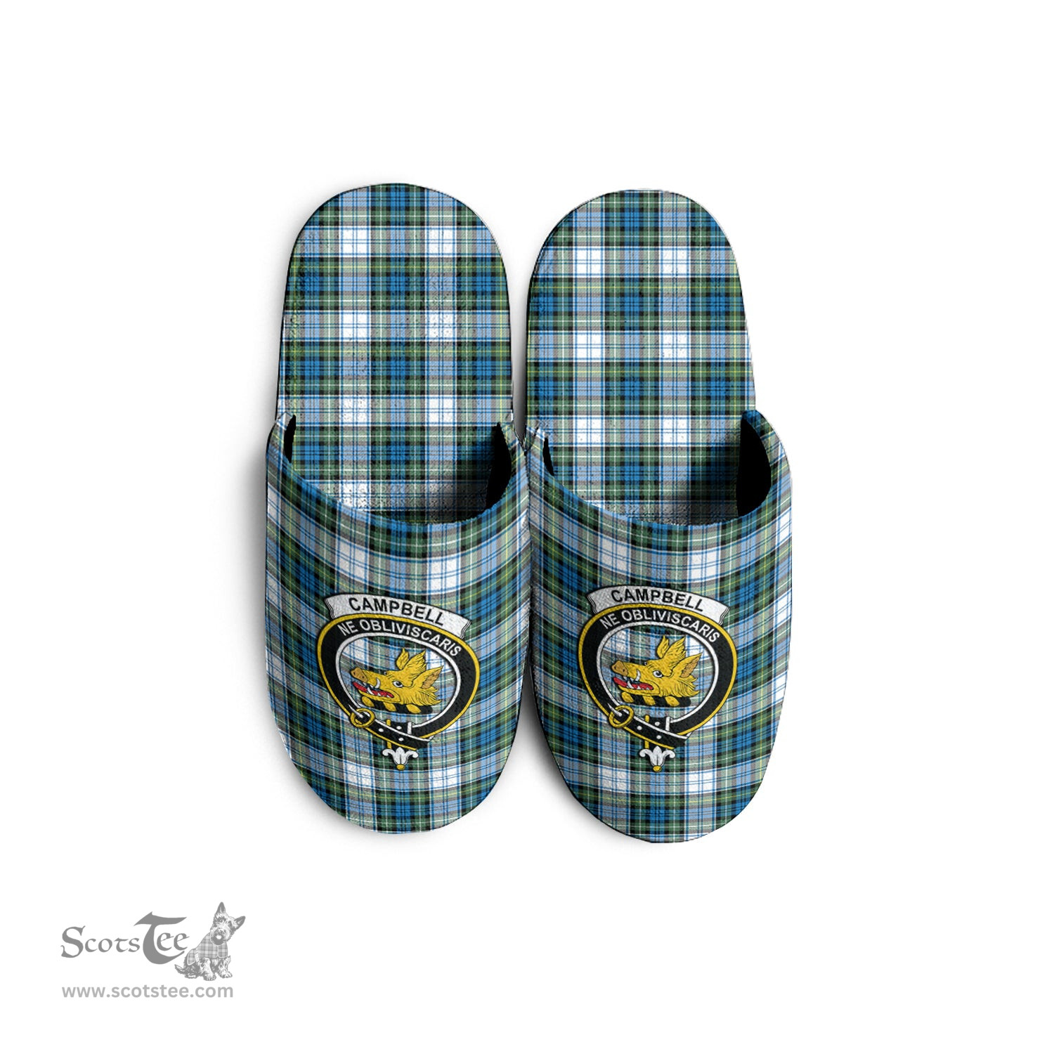 Scottish Campbell Dress Ancient Clan Family Crest Tartan House Slippers
