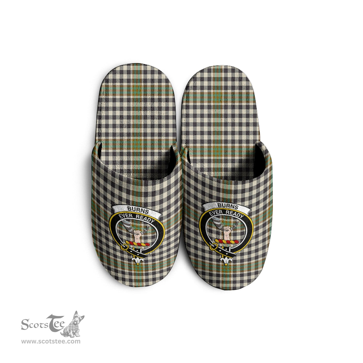 Scottish Burns Check Clan Family Crest Tartan House Slippers