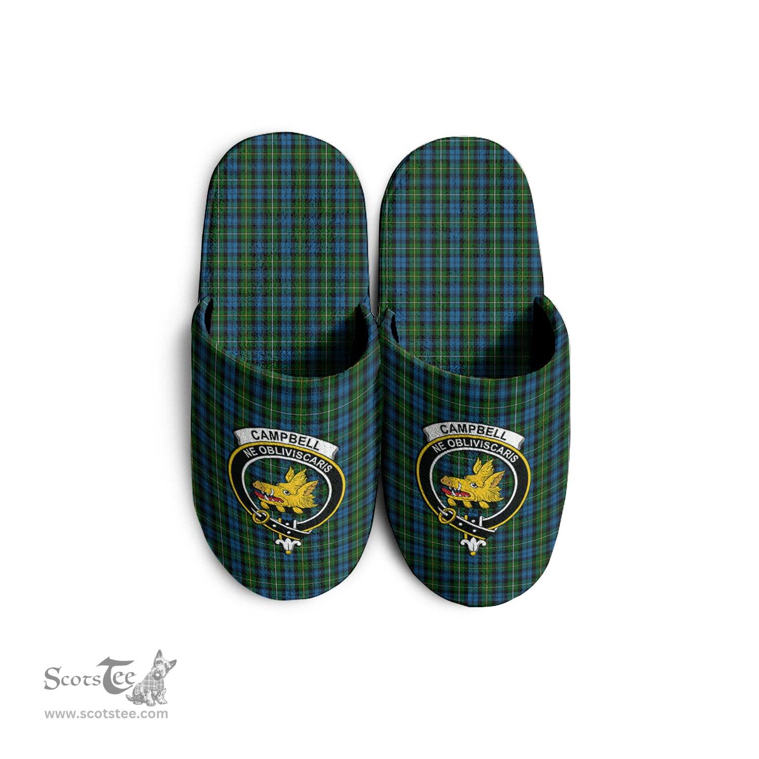 Scottish Campbell of Argyll #02 Clan Family Crest Tartan House Slippers