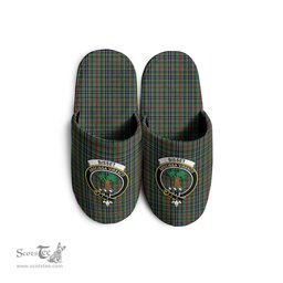 Scottish Bisset Clan Family Crest Tartan House Slippers