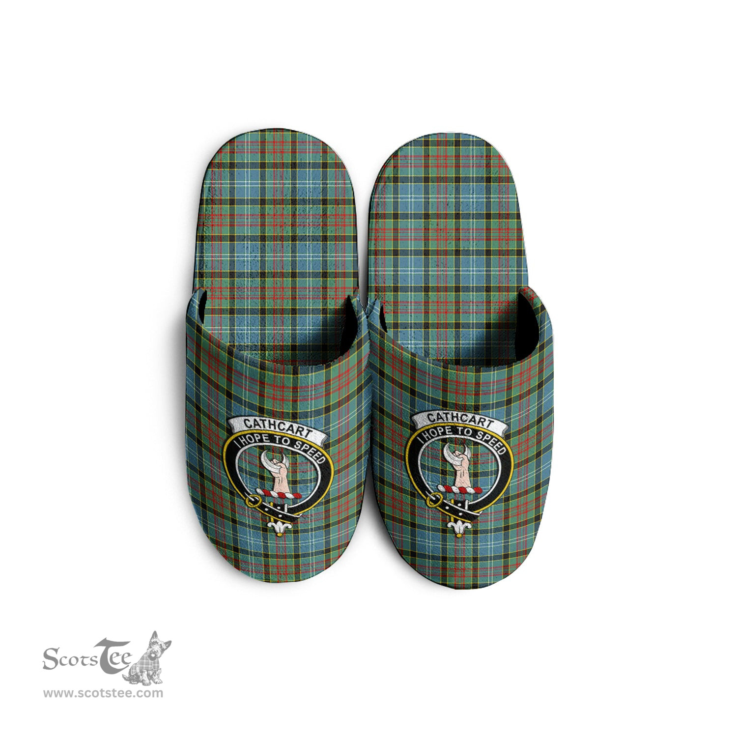 Scottish Cathcart Clan Family Crest Tartan House Slippers