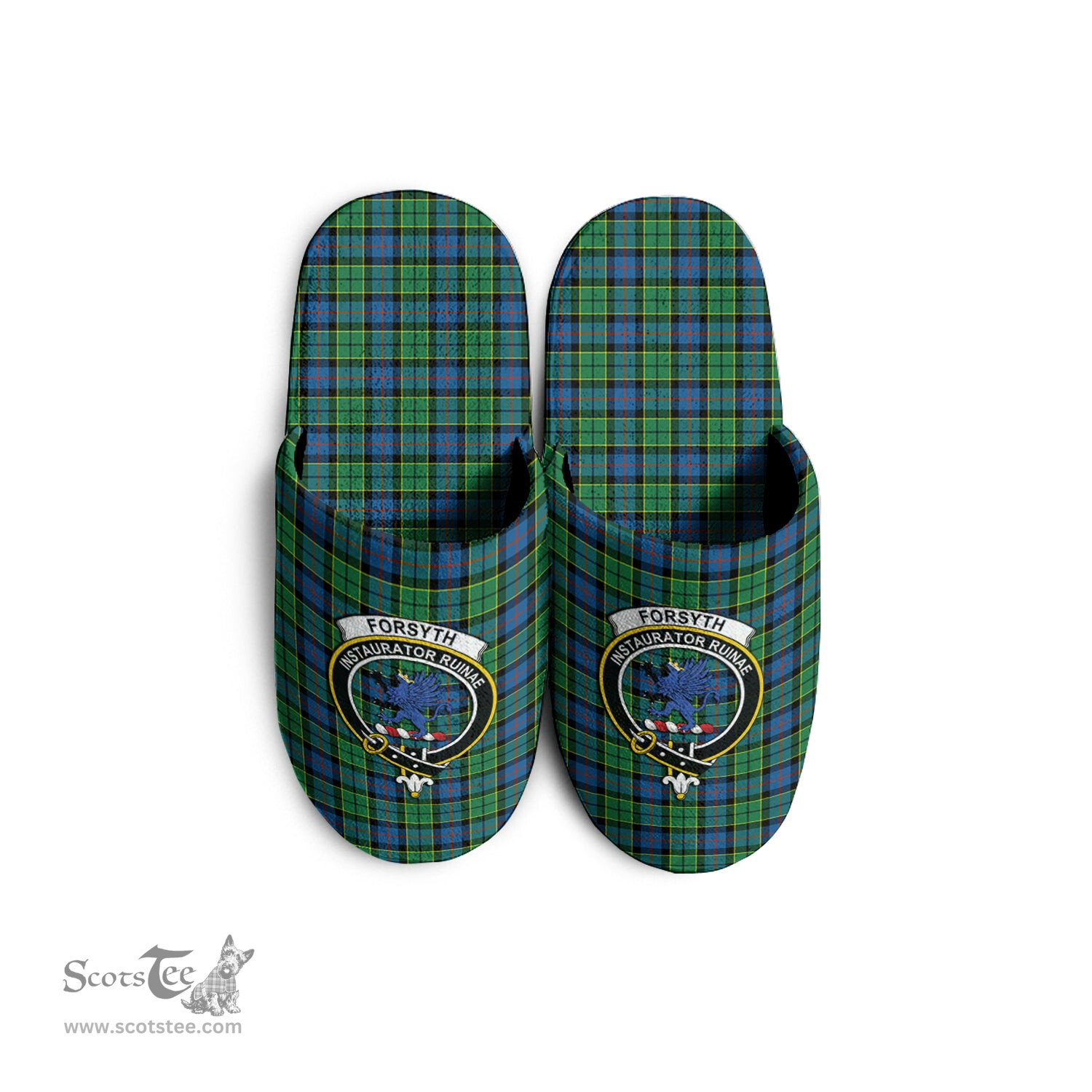 Scottish Forsyth Ancient Clan Family Crest Tartan House Slippers