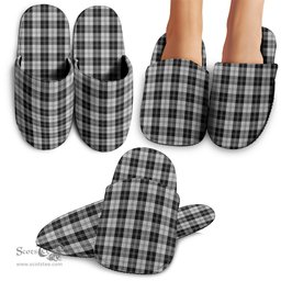 Scottish Erskine Black and White Clan Tartan House Slippers
