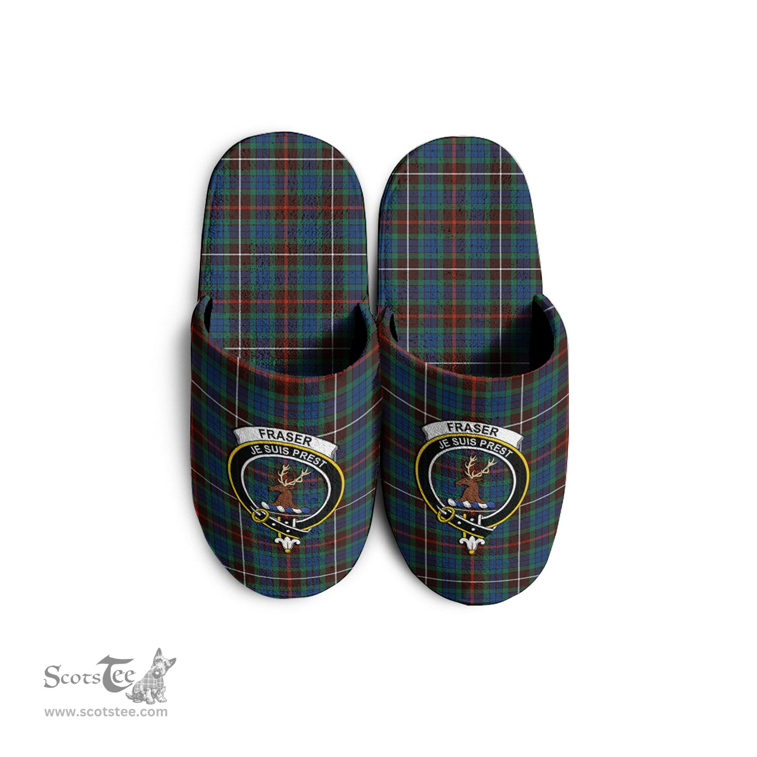 Scottish Fraser Hunting Ancient Clan Family Crest Tartan House Slippers