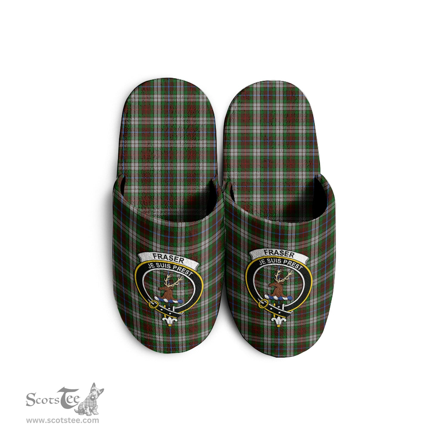 Scottish Fraser Hunting Dress Clan Family Crest Tartan House Slippers