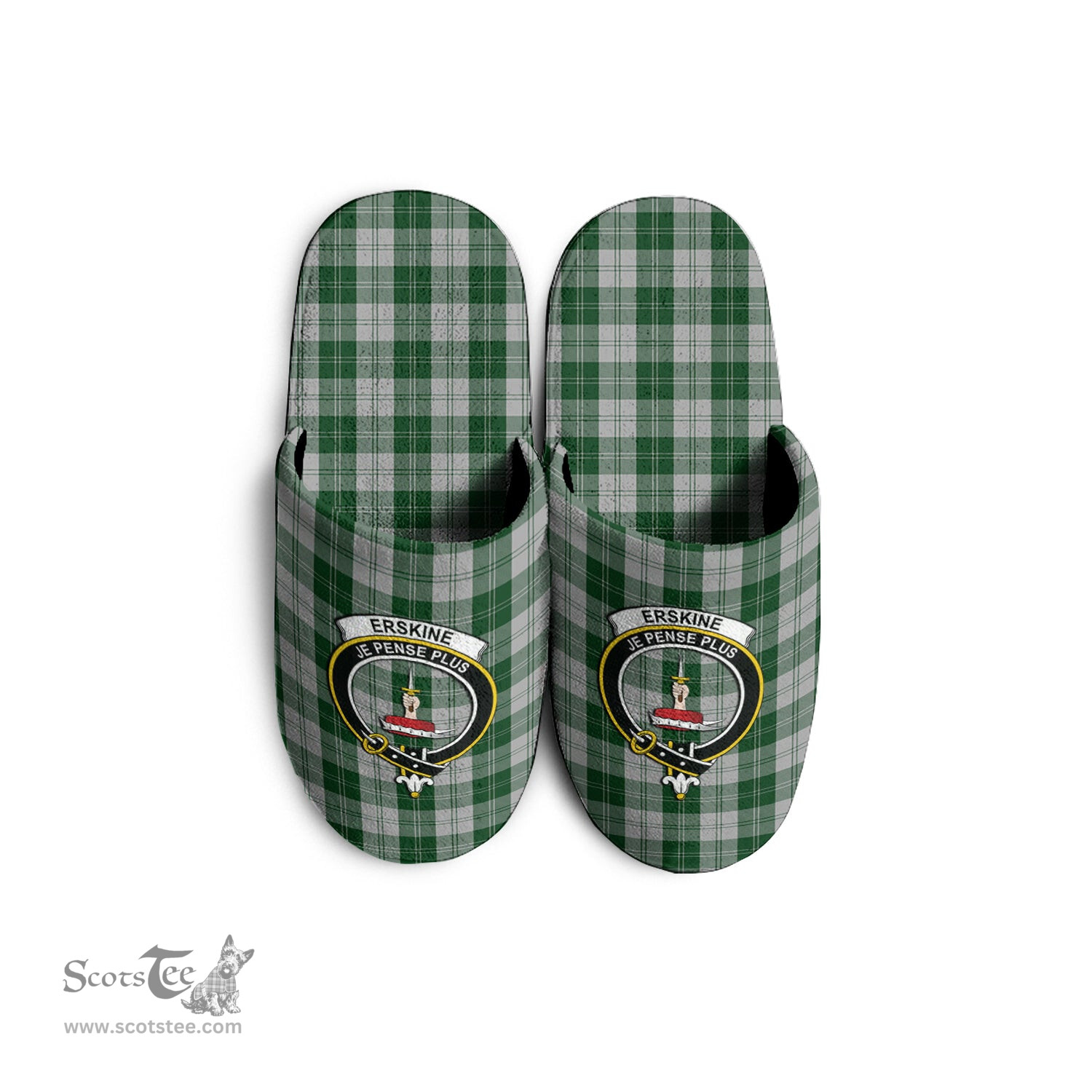 Scottish Erskine Green Clan Family Crest Tartan House Slippers