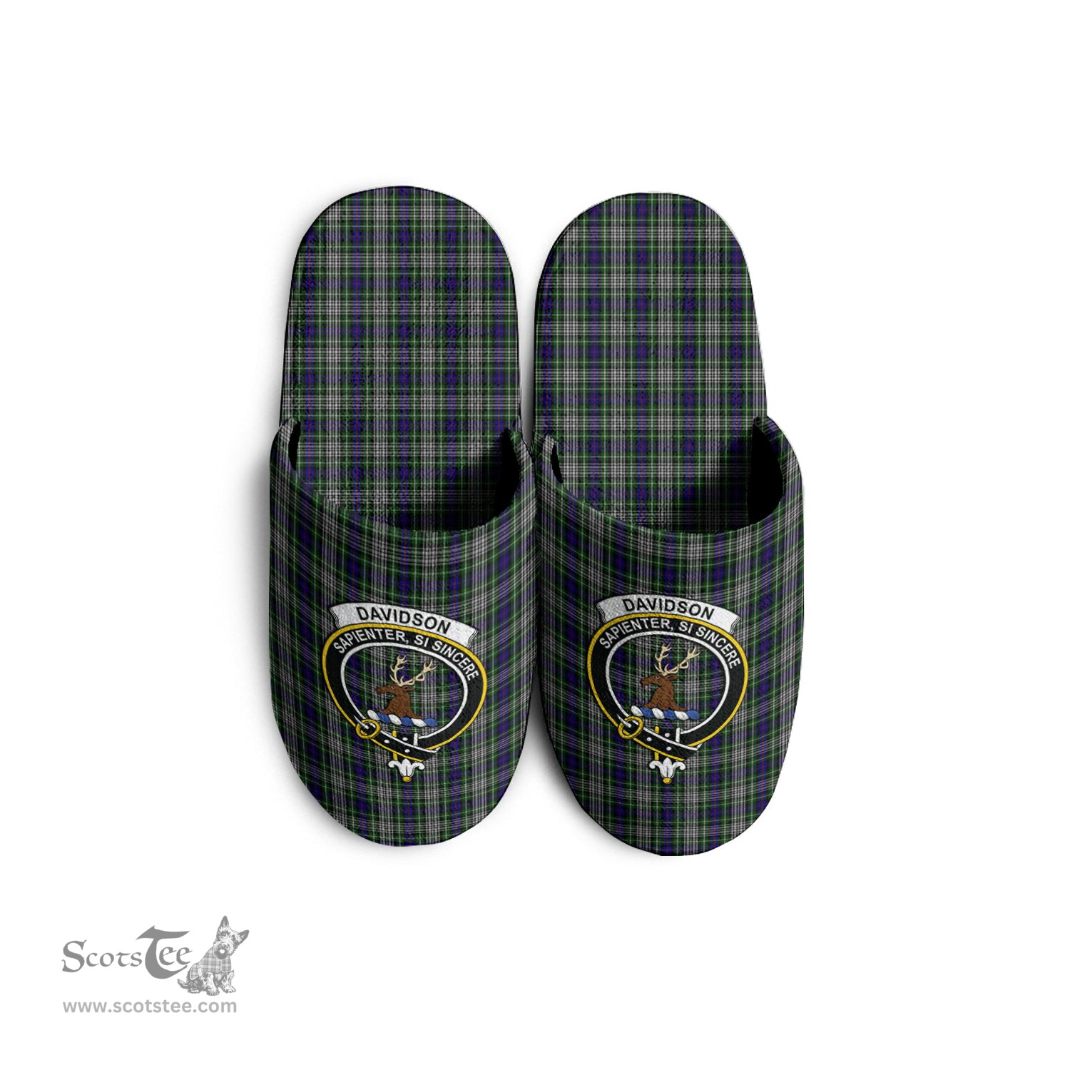 Scottish Davidson of Tulloch Dress Clan Family Crest Tartan House Slippers