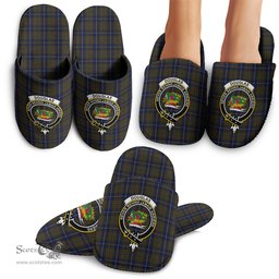 Scottish Douglas Brown Clan Family Crest Tartan House Slippers