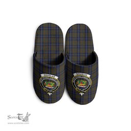 Scottish Douglas Brown Clan Family Crest Tartan House Slippers