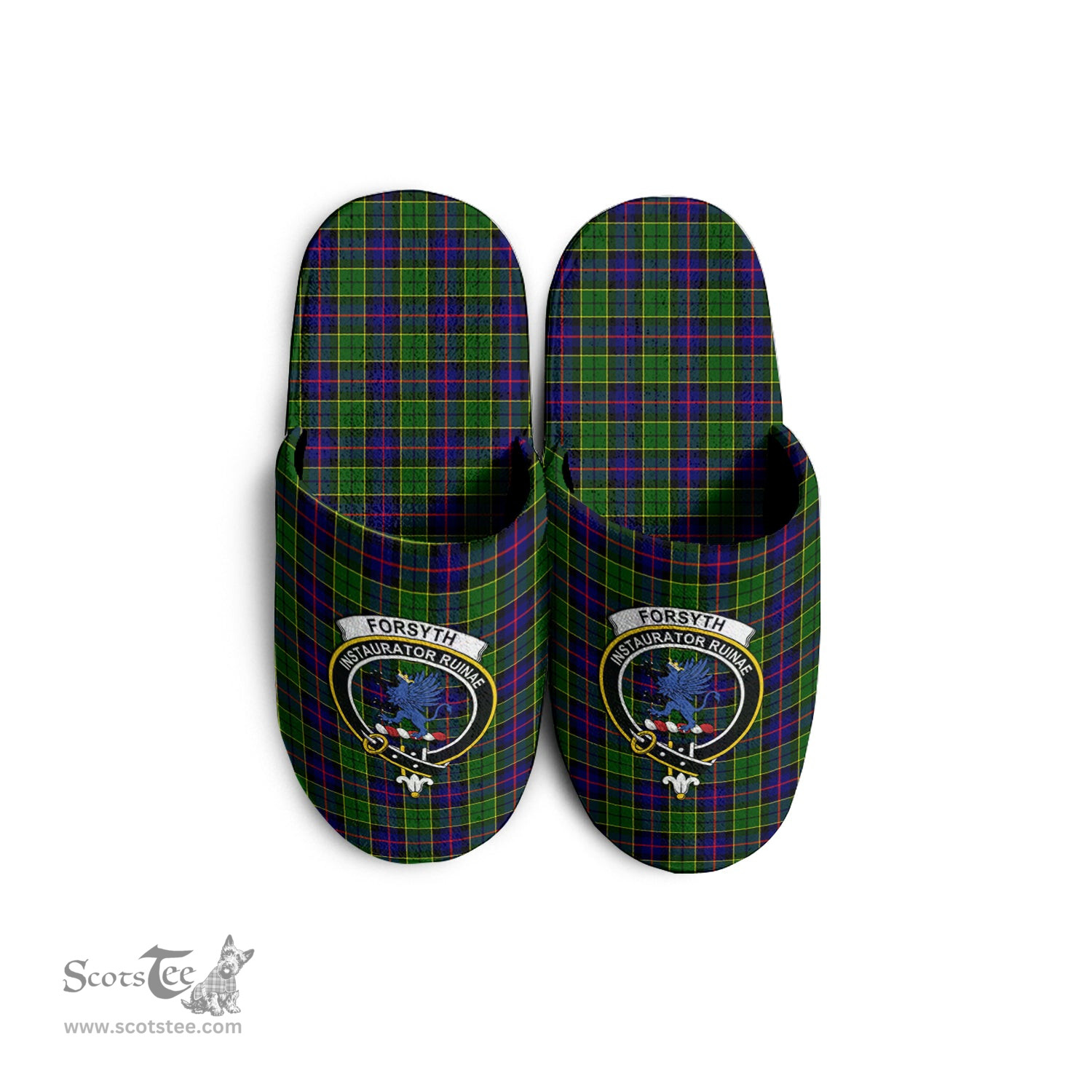 Scottish Forsyth Modern Clan Family Crest Tartan House Slippers